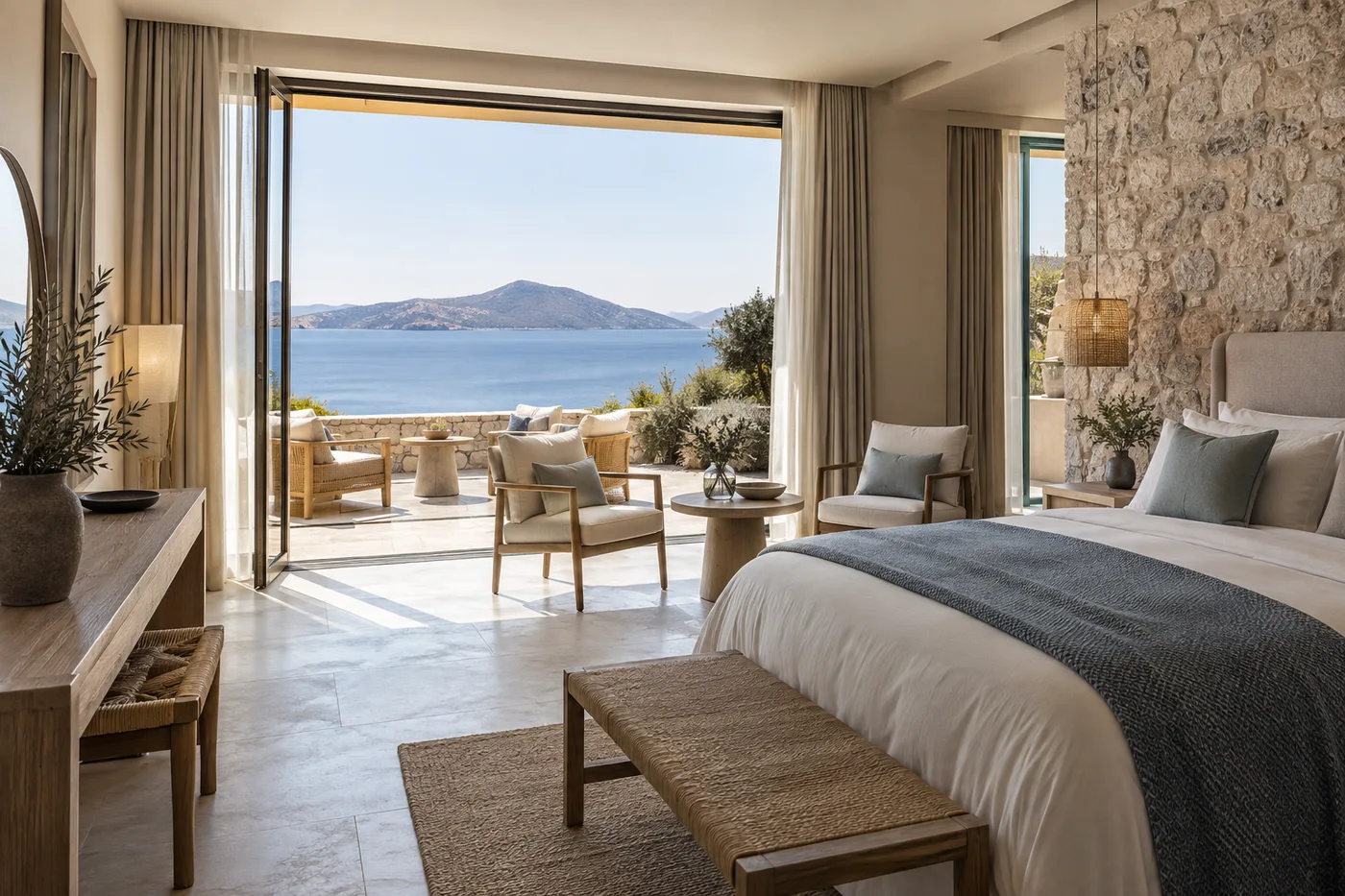 Sea-view superior · Olea Grove Retreat, room photograph