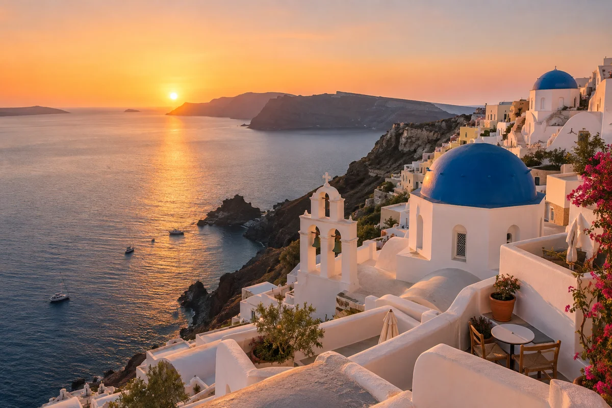 A Santorini sunset sail