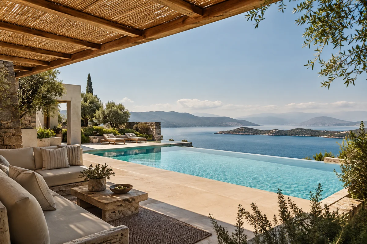 A private Cretan villa with an infinity pool by the sea